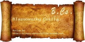 Blazsovszky Csilla névjegykártya