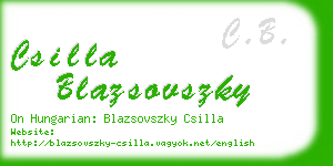 csilla blazsovszky business card